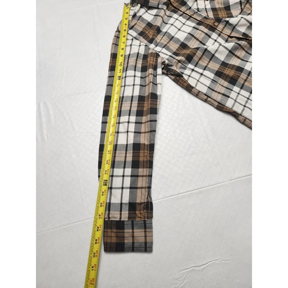The North Face Shirt Mens Medium Brown Black Plaid Button Up‎ Long Sleeve Casual